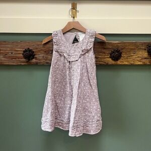 The Prairie by Rachel Ashwell Girls 5T Floral Cotton Gauze Ruffle Dress Mauve